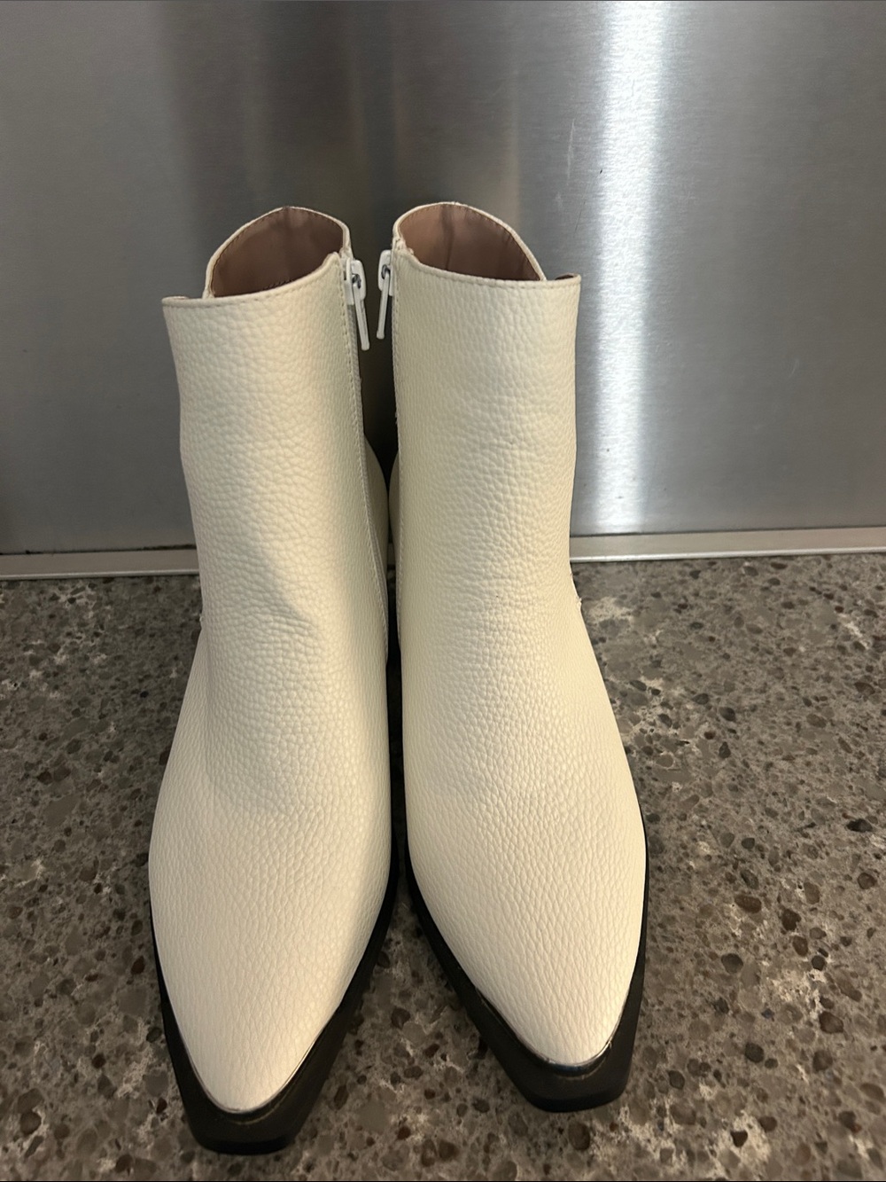 Matt & Nat White Pointed Toe Ankle Booties